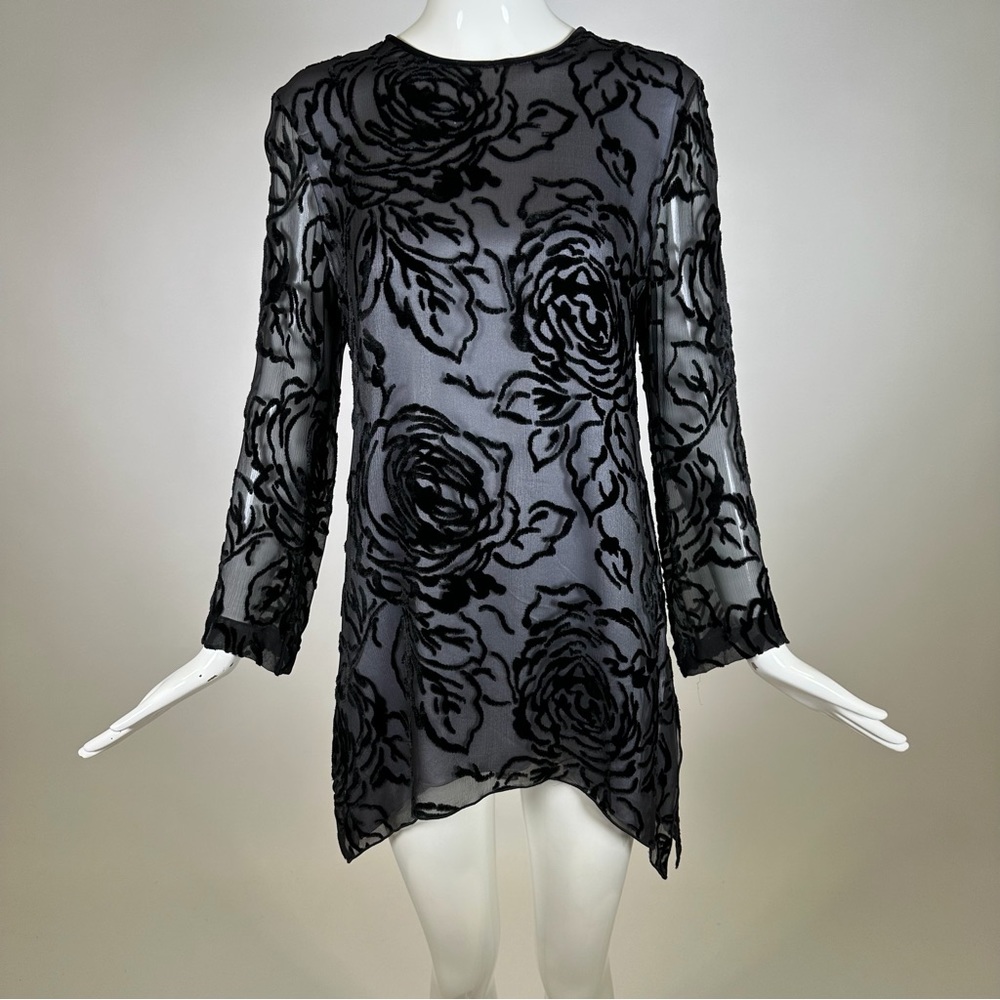 90’s Amy Michelson for Holly Harp velour silk blouse.